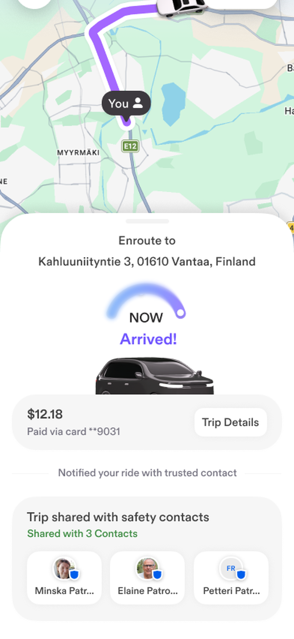 Lynx rider app: driver arrived, NOW